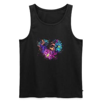 ungarische blumen,Herz,ornamente,blumenherz - Männer Premium Bio Tank Top - Schwarz - Vorne - Michal (187cm)