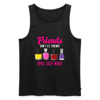 Friends Don't Let Friends Have Ugly Nails - Männer Premium Bio Tank Top - Schwarz - Vorne - Michal (187cm)