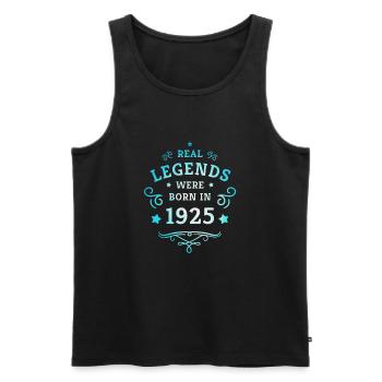 100e anniversaire De vraies légendes sont nées en 1925 - Débardeur bio Premium Homme - noir - Devant - Michal (187cm)