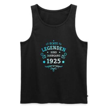 100e anniversaire De vraies légendes sont nées en 1925 - Débardeur bio Premium Homme - noir - Devant - Michal (187cm)