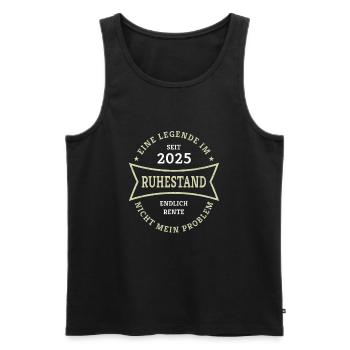Retraite 2025 Enfin un cadeau de retraite pour les retraités - Débardeur bio Premium Homme - noir - Devant - Michal (187cm)
