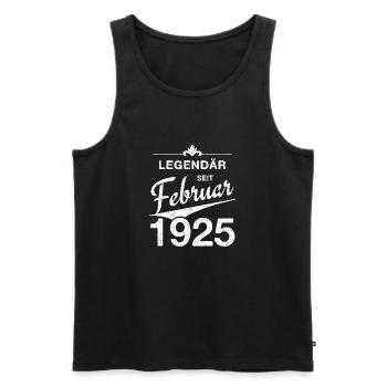 100ème Anniversaire Légendaire Février 1925 Volume 25 - Débardeur bio Premium Homme - noir - Devant - Michal (187cm)