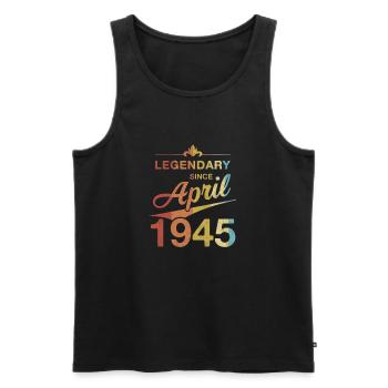 80th Birthday Legendary April 1945 Volume 45 - Men's Premium Organic Tank Top - black - Front - Michal (187cm)