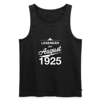 100th Birthday Legendary since August 1925 - Men's Premium Organic Tank Top - black - Front - AI Model Male 178 light (178cm)