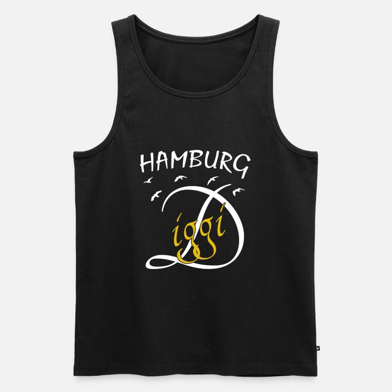 Anker Hamburg Diggi - Männer Premium Bio Tank Top - Schwarz