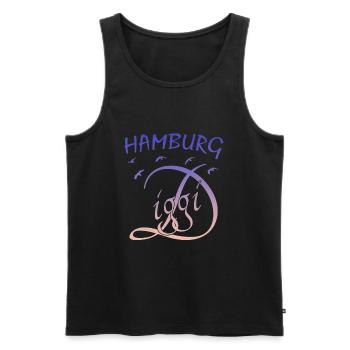 Hamburg Diggi - Männer Premium Bio Tank Top - Schwarz - Vorne - AI Model Male 178 light (178cm)