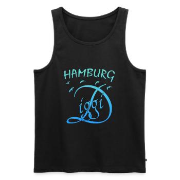 Hamburg - Männer Premium Bio Tank Top - Schwarz - Vorne - Michal (187cm)