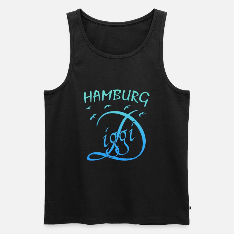 Hamburg - Männer Premium Bio Tank Top - Schwarz