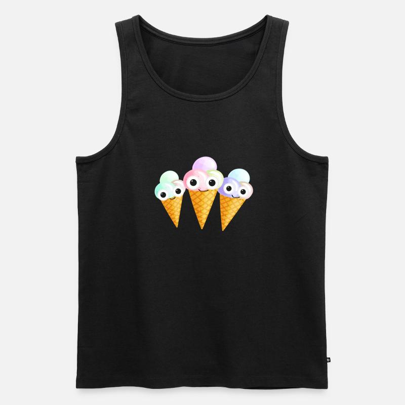 eistüten, eis,icecream,comic - Männer Premium Bio Tank Top - Schwarz