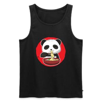 Panda isst Ramen Ramen -Enthusiast - Männer Premium Bio Tank Top - Schwarz - Vorne - AI Model Male 178 light (178cm)