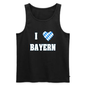 I love Bayer, Herz, Geschenk, Bavaria - Männer Premium Bio Tank Top - Schwarz - Vorne - Michal (187cm)