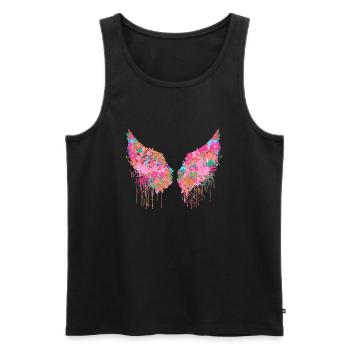 angelwings,flügel,bunt,engelsflügel,blumen - Männer Premium Bio Tank Top - Schwarz - Vorne - AI Model Male 178 light (178cm)