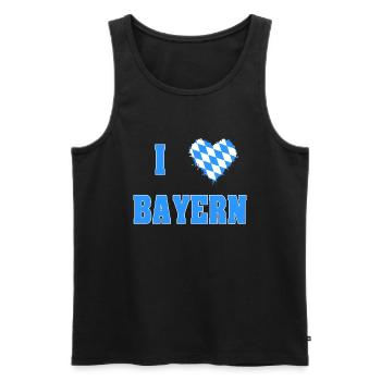 I love Bayer, Ich liebe Bayern - Männer Premium Bio Tank Top - Schwarz - Vorne - Michal (187cm)