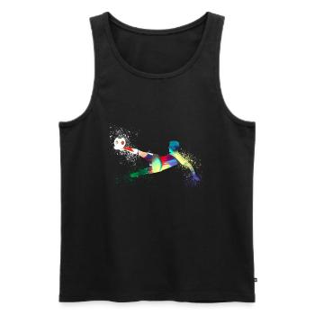 Soccer ,Soccer Soccer, Soccer masculin,graffiti - Débardeur bio Premium Homme - noir - Devant - Michal (187cm)