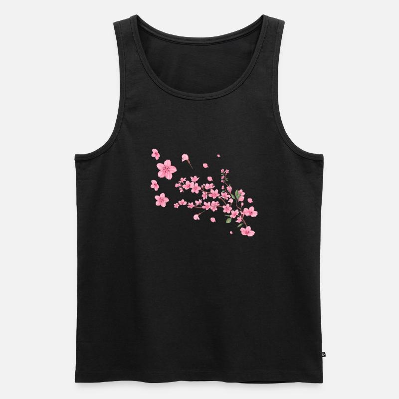 Sakura, fleur de cerisier, fleurs, fleur de cerisier - Débardeur bio Premium Homme - noir