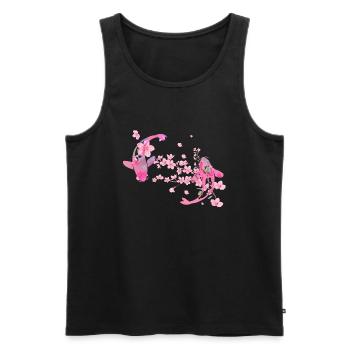 Sakura,Cherry Blossom,Blossoms,Cherry Blossom,Koi Carp - Men's Premium Organic Tank Top - black - Front - AI Model Male 178 light (178cm)