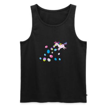Puking Unicorn,Unicorn,Easter,Easter Eggs - Men's Premium Organic Tank Top - black - Front - AI Model Male 178 light (178cm)