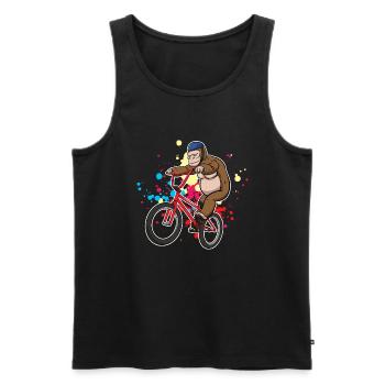 Gorilla BMX Biker Fahrradfahrer - Männer Premium Bio Tank Top - Schwarz - Vorne - Michal (187cm)