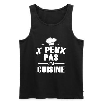 je peux pas j ai cuisine pour homme femme - Débardeur bio Premium Homme - noir - Devant - Michal (187cm)