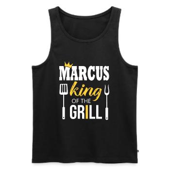 Marcus, König des Grills - Männer Premium Bio Tank Top - Schwarz - Vorne - AI Model Male 178 light (178cm)