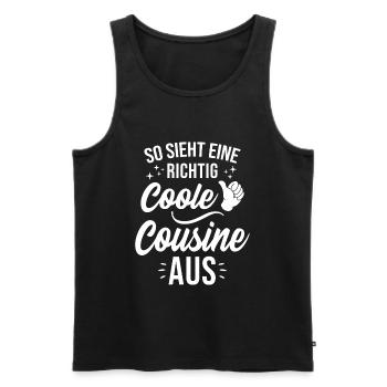 So sieht eine richtig coole Cousine aus - Männer Premium Bio Tank Top - Schwarz - Vorne - Michal (187cm)