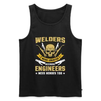 Welders Were Created Because Engineers Need Heroes - Men's Premium Organic Tank Top - black - Front - AI Model Male 178 light (178cm)