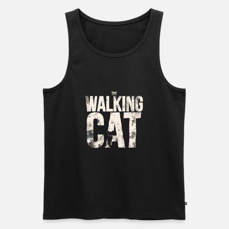 The Walking Cat - Männer Premium Bio Tank Top - Schwarz