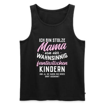 Ich bin stolze Mama von 4 fantastischen Kindern - Männer Premium Bio Tank Top - Schwarz - Vorne - Michal (187cm)