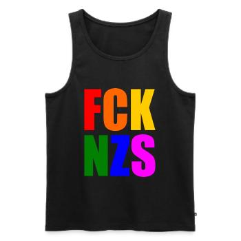 Fck nzs - Männer Premium Bio Tank Top - Schwarz - Vorne - AI Model Male 178 light (178cm)