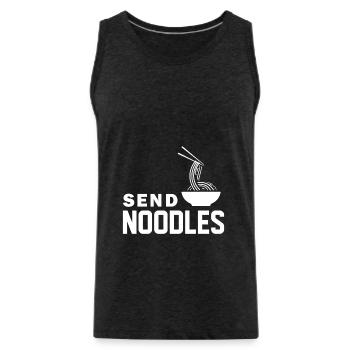 Send Noodles Ramen - Men's Premium Organic Tank Top - charcoal grey - Front - Alexander (188cm)