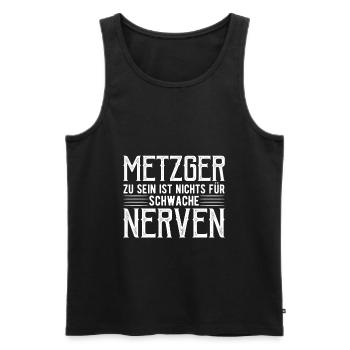 Metzger - Männer Premium Bio Tank Top - Schwarz - Vorne - Michal (187cm)