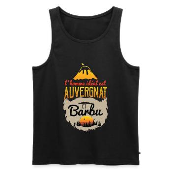 L'homme idéal est auvergnat barbu humour auvergne - Débardeur bio Premium Homme - noir - Devant - Michal (187cm)