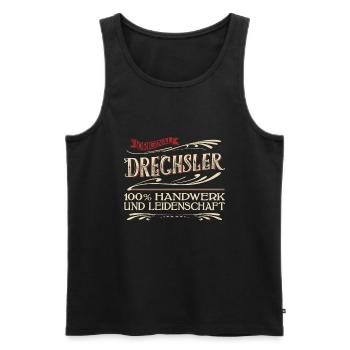 Retro Design Beruf Drechsler Meister Handwerk - Männer Premium Bio Tank Top - Schwarz - Vorne - Michal (187cm)