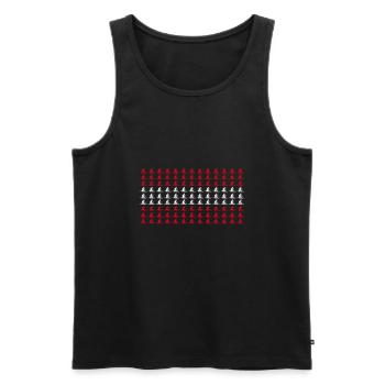 Telemark Austria Free Heel Ski Telemarking - Men's Premium Organic Tank Top - black - Front - AI Model Male 178 light (178cm)