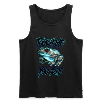 Touch me and you die | Poison Frosch Geschenkidee - Männer Premium Bio Tank Top - Schwarz - Vorne - AI Model Male 178 light (178cm)