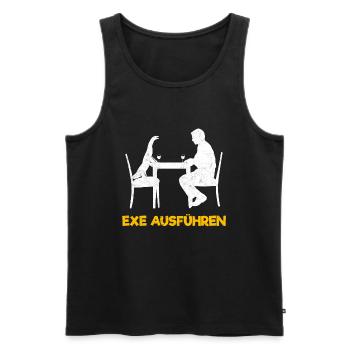 exe run computer scientist programmer admin - Men's Premium Organic Tank Top - black - Front - AI Model Male 178 light (178cm)