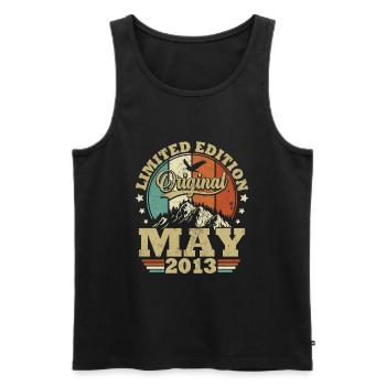 Geburtstagsgeschenk geboren im Mai 2013 - Männer Premium Bio Tank Top - Schwarz - Vorne - Michal (187cm)