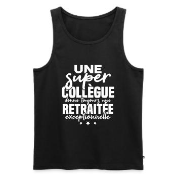 Super collègue / retraitée exceptionnelle - Débardeur bio Premium Homme - noir - Devant - Michal (187cm)