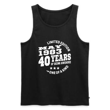 40 years old - birthday may 1983 - Men's Premium Organic Tank Top - black - Front - Michal (187cm)