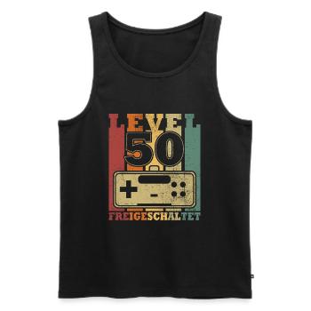 Level 50 Freigeschaltet - Débardeur bio Premium Homme - noir - Devant - Michal (187cm)