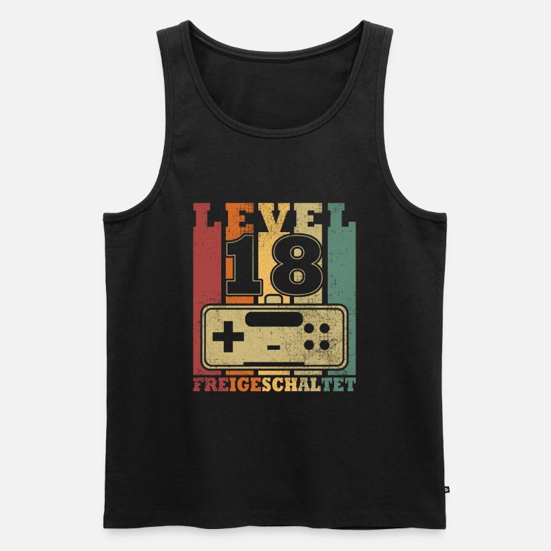 Level 18 Freigeschaltet - Männer Premium Bio Tank Top - Schwarz
