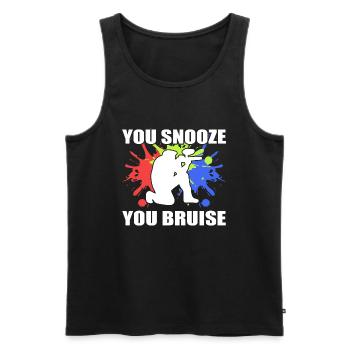 You Snooze You Bruise Paintballspieler - Männer Premium Bio Tank Top - Schwarz - Vorne - Michal (187cm)