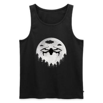 Drohnen Pilot Drohne Mond FPV Pilot Drone Moon - Men's Premium Organic Tank Top - black - Front - AI Model Male 178 light (178cm)