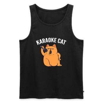 Karaoke Cat Katze Karaoke -Sänger - Männer Premium Bio Tank Top - Schwarz - Vorne - Michal (187cm)