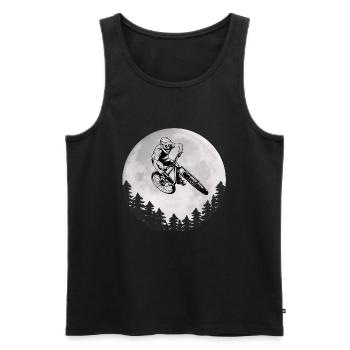 Mountain Bike Moon Mountain Biker Moon - Men's Premium Organic Tank Top - black - Front - Michal (187cm)