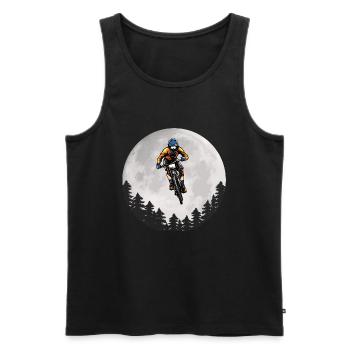 Mountain Bike Moon Mountain Biker Moon - Men's Premium Organic Tank Top - black - Front - Michal (187cm)