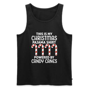 Chemise de pyjama de Noël alimentée par des cannes de bonbon - Débardeur bio Premium Homme - noir - Devant - Michal (187cm)