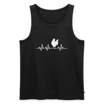Huhn Hahn Hühner Herzschlag Equalizer Puls EKG - Männer Premium Bio Tank Top - Schwarz - Vorne - AI Model Male 178 light (178cm)