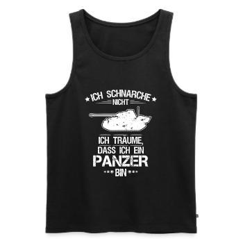 Panzer Panzerfahrer Tank Tanker Schnarchen Panther - Männer Premium Bio Tank Top - Schwarz - Vorne - AI Model Male 178 light (178cm)