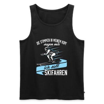 Ich soll Skifahren - Männer Premium Bio Tank Top - Schwarz - Vorne - Michal (187cm)